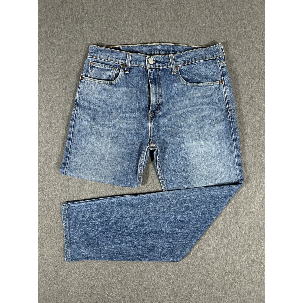 Levis 502 Regular Taper Jeans Mens Medium Wash Blue Denim Casual W33 L32